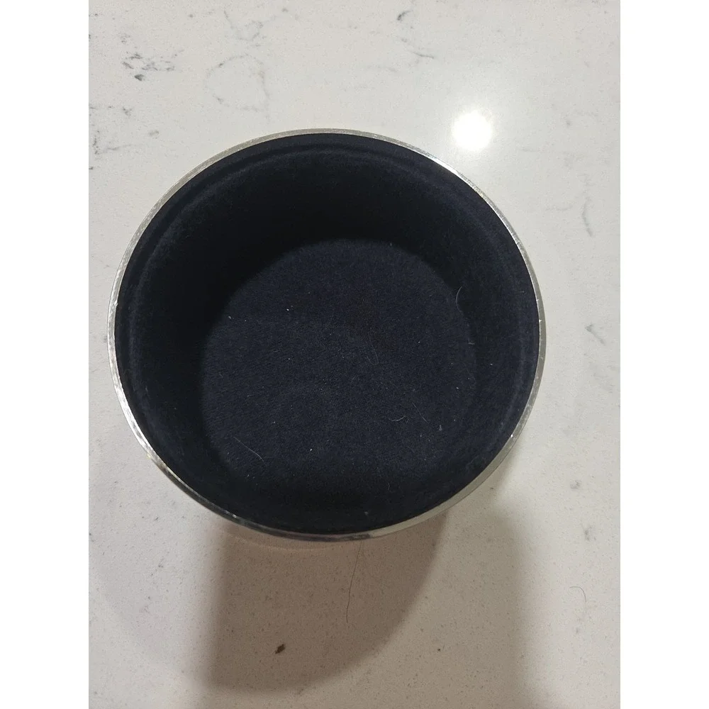 Lori Greiner Ornate Round Silver Coated Trinket Box with Blue Sapphire Top